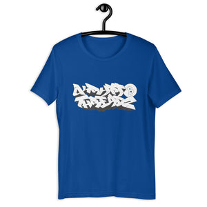 Royal Blue Short Sleeve T-Shirt With Krypto Threadz Design in Graffiti