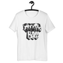 Load image into Gallery viewer, White Short Sleeve T-Shirt With South Bay Design in Old Skool Graffiti Lettering
