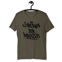 Load image into Gallery viewer, Army Short Sleeve T-Shirt with Hecho En Mexico written in graffiti handstyle