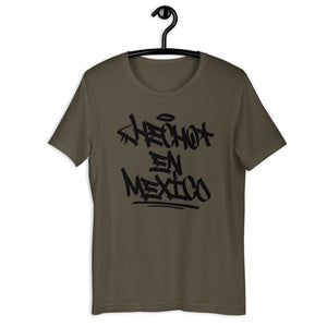 Army Short Sleeve T-Shirt with Hecho En Mexico written in graffiti handstyle