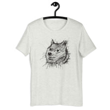 Load image into Gallery viewer, Ash Short Sleeve T-Shirt With Doge Dog on front in Scribble design