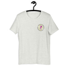 Load image into Gallery viewer, Ash Short Sleeve T-Shirt with silver Stripper Coin logo design on left front breast