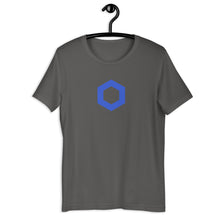 Load image into Gallery viewer, Asphalt Short Sleeve Chainlink T-Shirt With Blue Chainlink Logo on Front