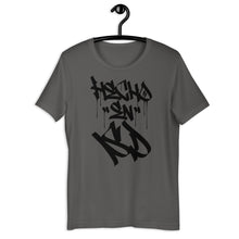 Load image into Gallery viewer, Grey Unisex T-Shirt With Hecho En SD  Written In Graffiti  Handstyles