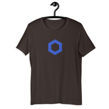 Load image into Gallery viewer, Brown Short Sleeve Chainlink T-Shirt With Blue Chainlink Logo on Front