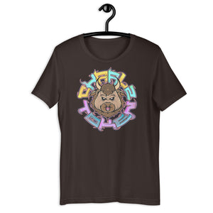 Brown Short Sleeve T-Shirt with Charlz Token design by Graffiti Consortium
