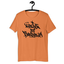 Load image into Gallery viewer, Orange Short Sleeve T-Shirt With Hecho EN San Diego Written On The Front In Graffiti
