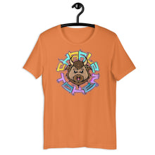 Load image into Gallery viewer, Orange Short Sleeve T-Shirt with Charlz Token design by Graffiti Consortium