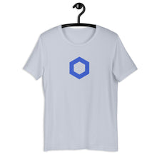 Load image into Gallery viewer, Light Blue Short Sleeve Chainlink T-Shirt With Blue Chainlink Logo on Front