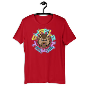 Red Short Sleeve T-Shirt with Charlz Token design by Graffiti Consortium