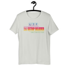Load image into Gallery viewer, Silver Short Sleeve T-Shirt with rainbow Strip Believer design on front