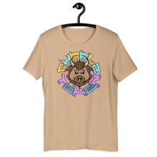 Load image into Gallery viewer, Tan Short Sleeve T-Shirt with Charlz Token design by Graffiti Consortium