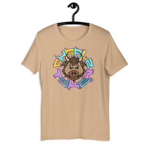 Tan Short Sleeve T-Shirt with Charlz Token design by Graffiti Consortium