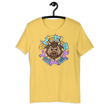 Load image into Gallery viewer, Yellow Short Sleeve T-Shirt with Charlz Token design by Graffiti Consortium